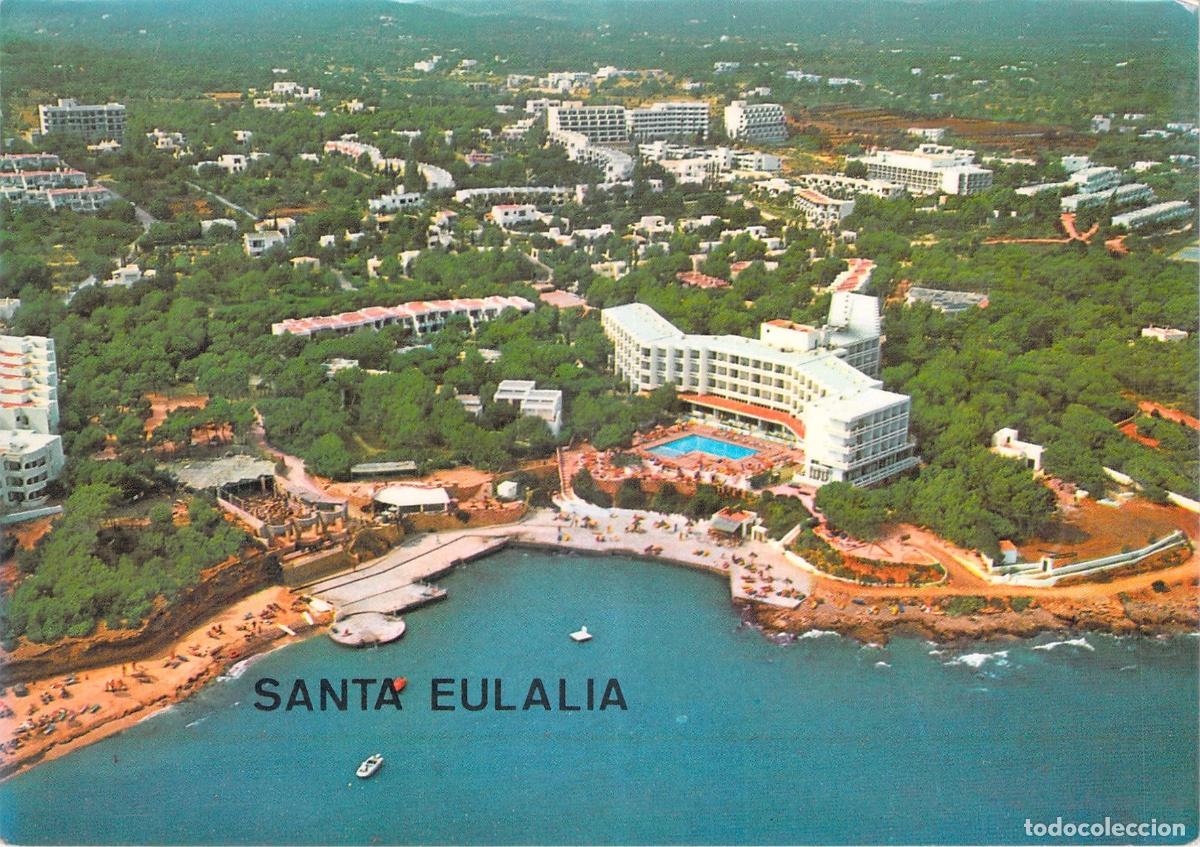 Postales: Postal de Santa Eulalia del Rio con el Hotel Don Carlos en Ibiza