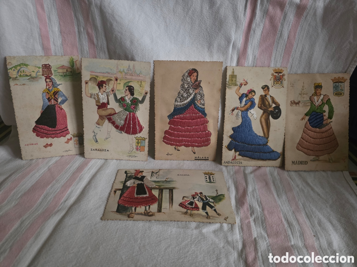 Postales: LOTE DE 6 TARJETAS POSTALES TRAJES BORDADOS