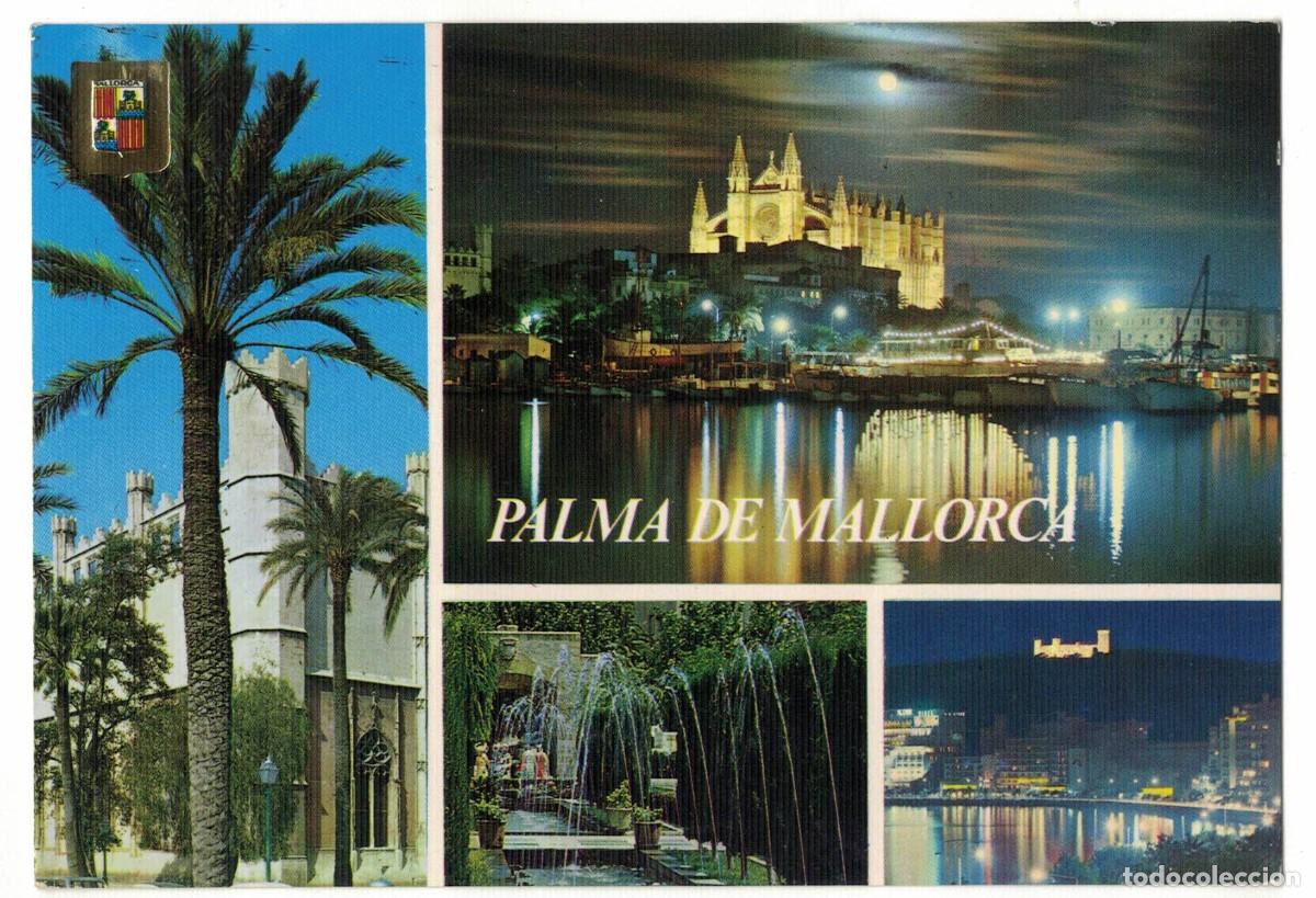 Postales: Postal Palma de Mallorca Catedral Bellver y fuentes
