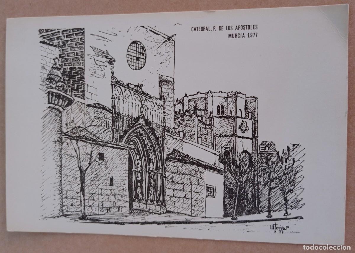 Postales: TARJETA POSTAL ANTIGUA FACHADA PUERTA DE LOS AP&Oacute;STOLES MURCIA 1977