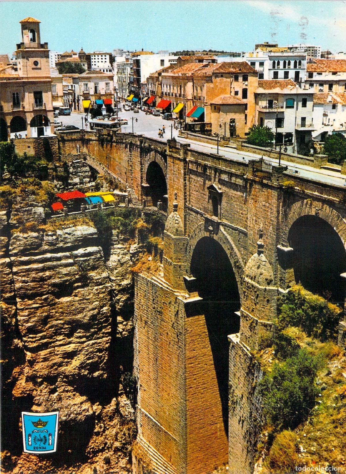 Postales: Postal de Ronda: Vista del hist&oacute;rico Puente Nuevo en M&aacute;laga