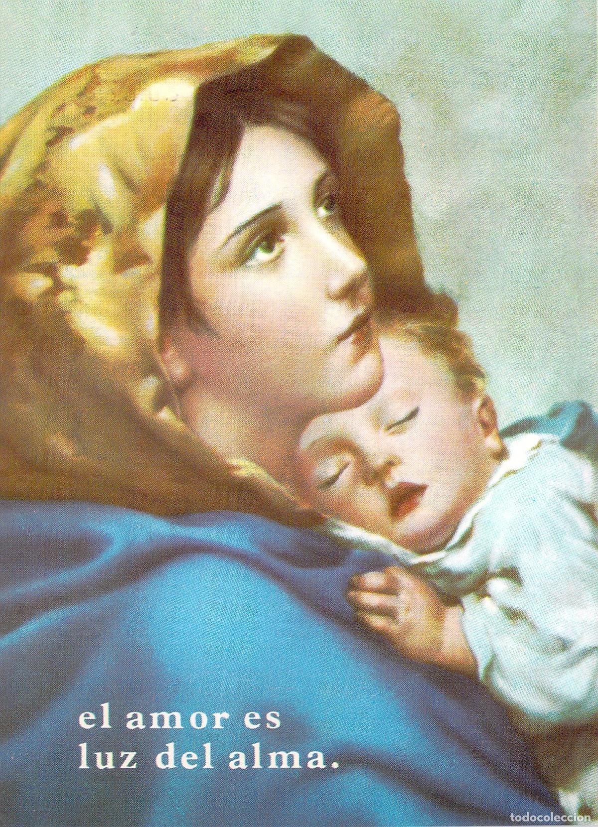 Postales: Postal de la Virgen Mar&iacute;a con el Ni&ntilde;o Jes&uacute;s en Alcoy