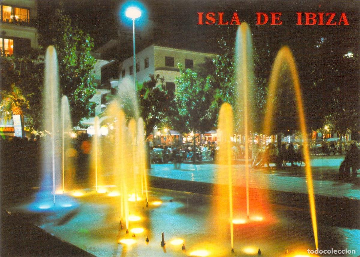 Postales: Postal de San Antonio Abad en Ibiza, Paseo Mar&iacute;timo con Fuentes Luminosas