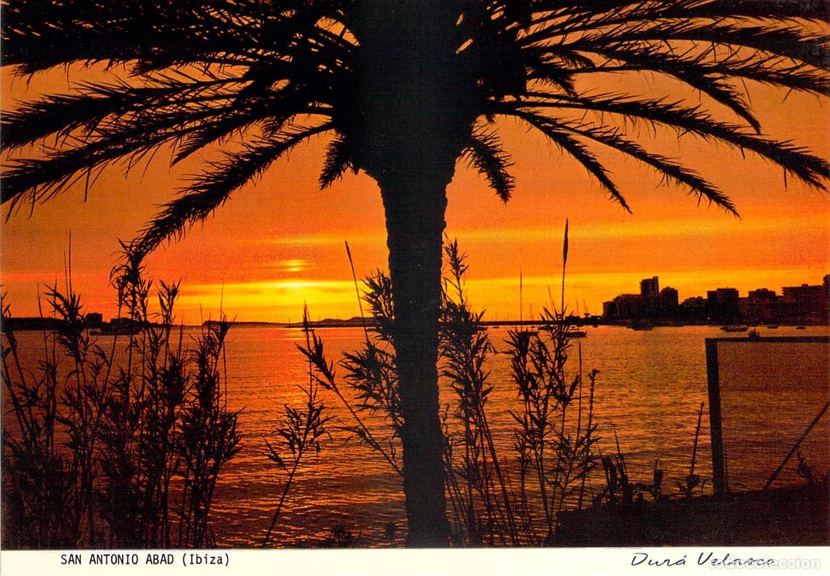 Postales: Postal de la puesta de sol en San Antonio, Ibiza