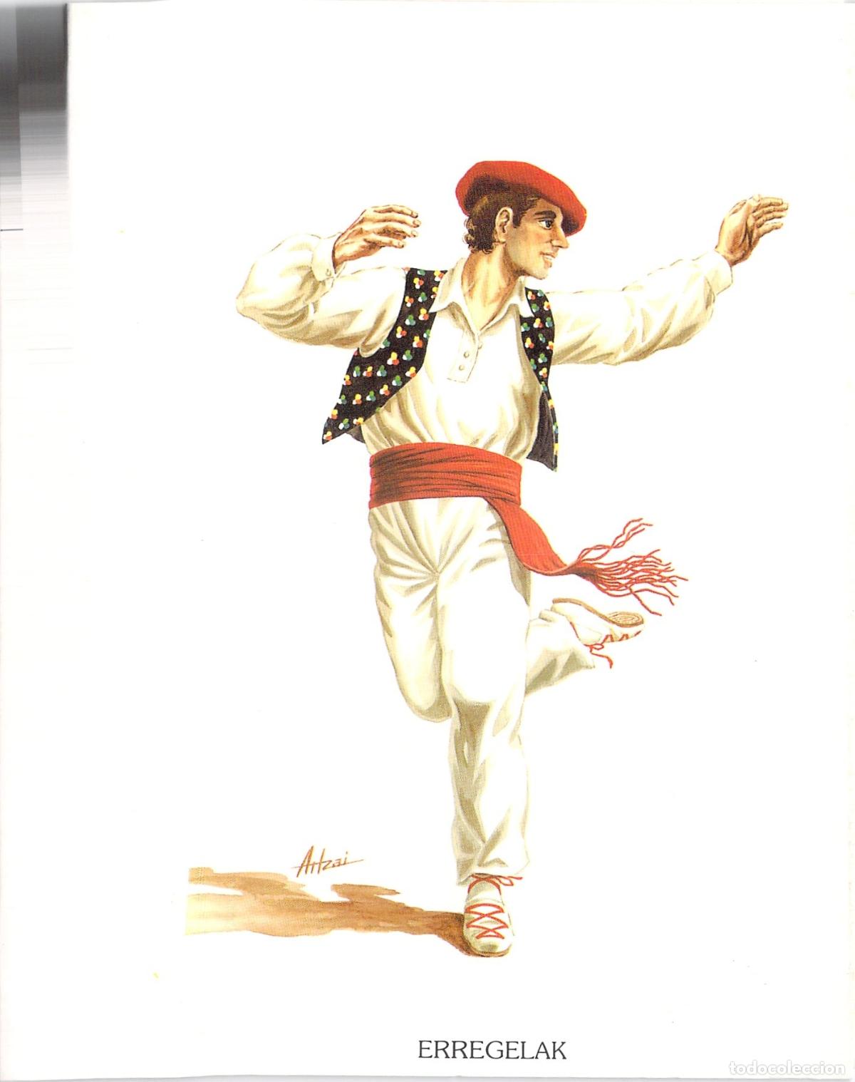 Postales: Postal de bailar&iacute;n tradicional de Durango, Pa&iacute;s Vasco