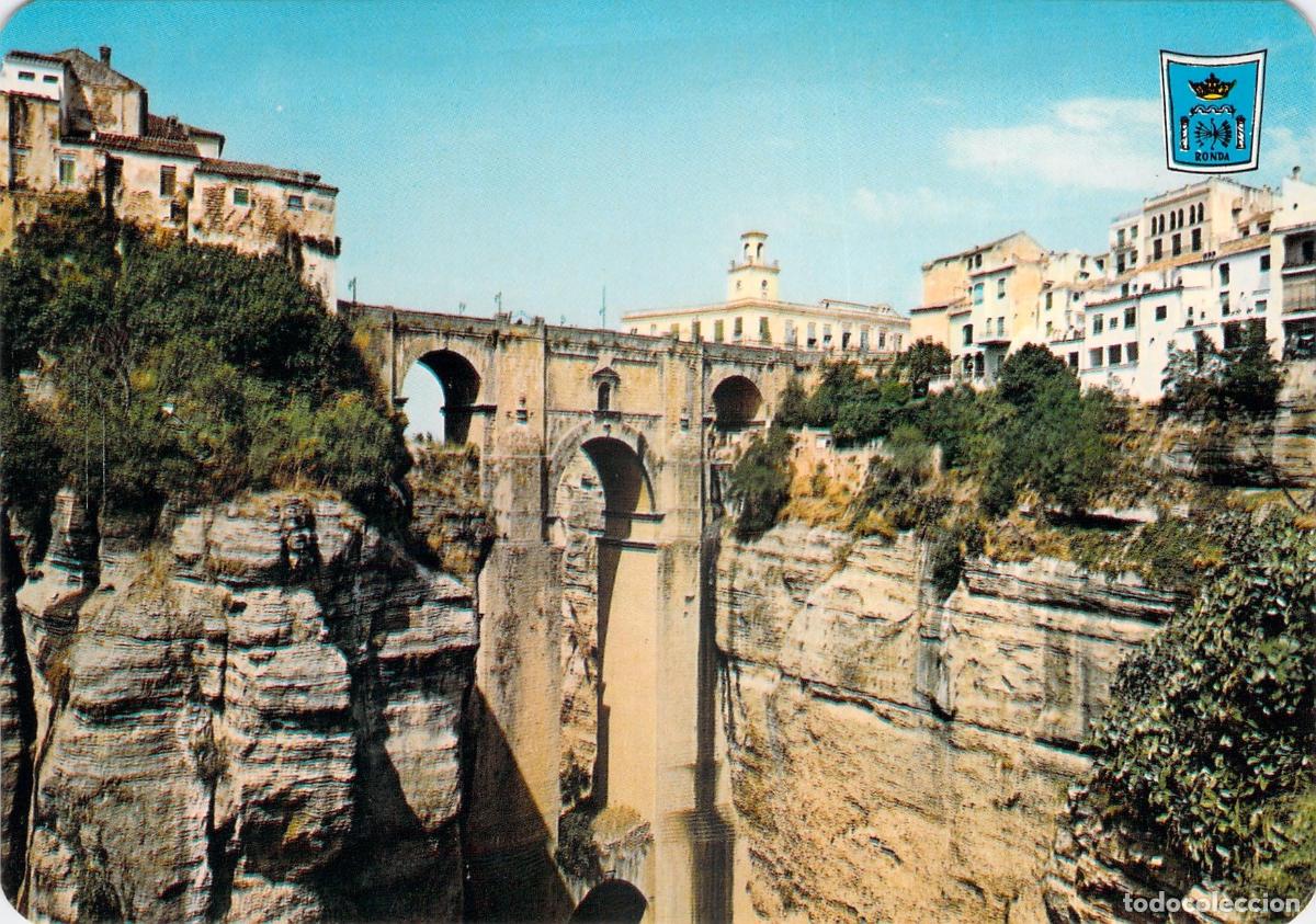 Postales: Postal de Ronda: Puente Nuevo sobre el Tajo en M&aacute;laga