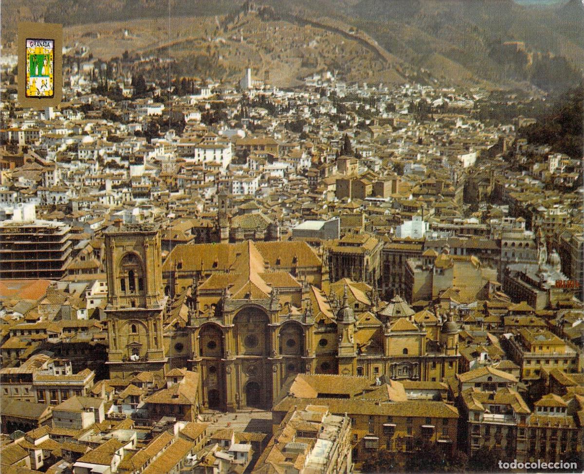 Postales: Postal de la Catedral de Granada vista a&eacute;rea - Foto 1