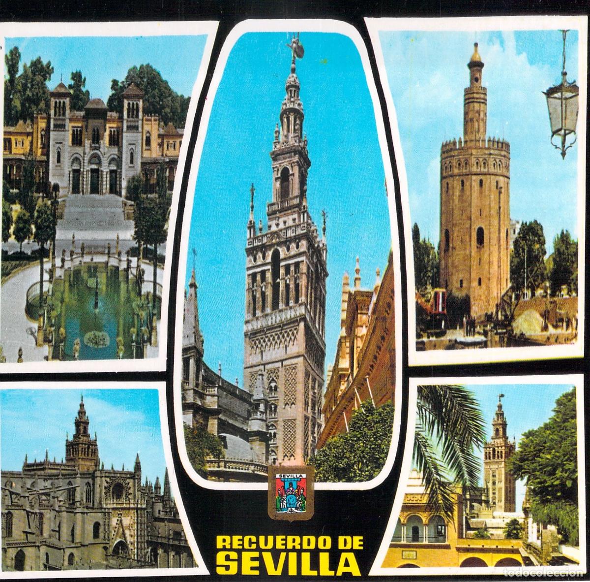 Postales: Postal de Sevilla con monumentos emblem&aacute;ticos