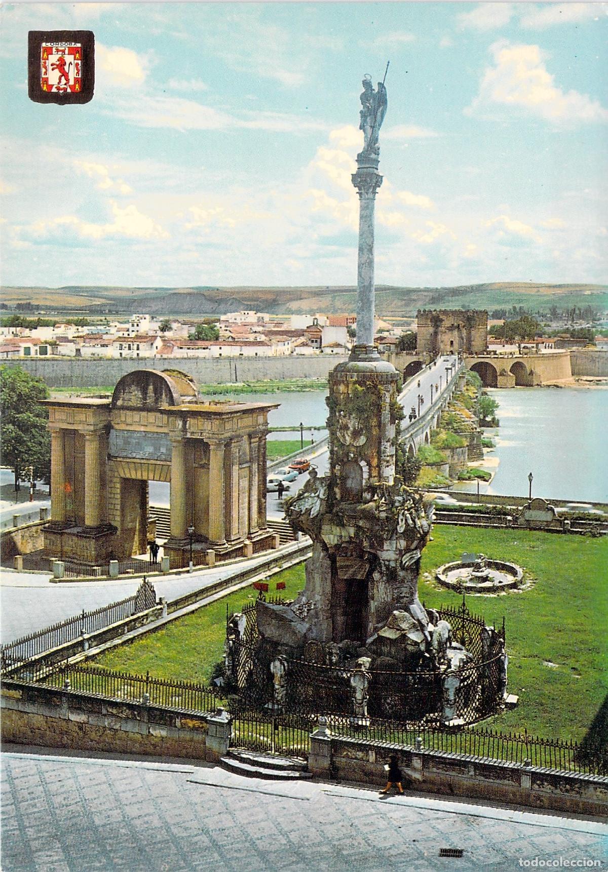 Postales: Postal de C&oacute;rdoba con el Triunfo de San Rafael y el Puente Romano