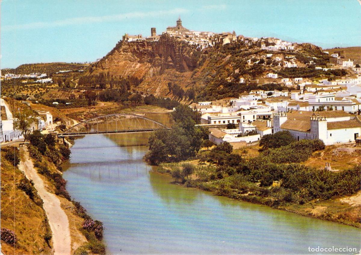 Postales: Postal de Arcos de la Frontera con el R&iacute;o Guadalete
