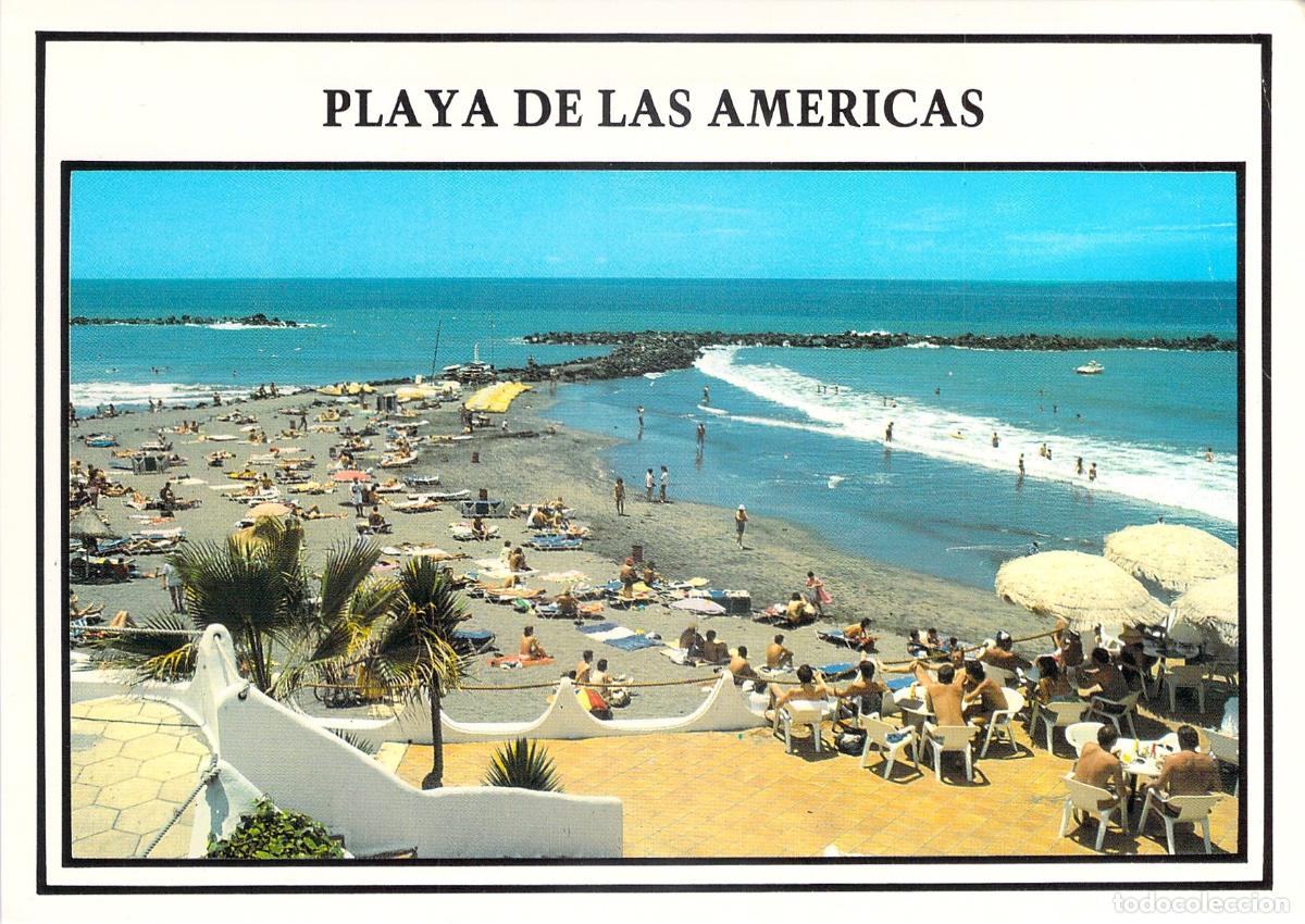 Postales: Postal de Playa de las Am&eacute;ricas en Tenerife