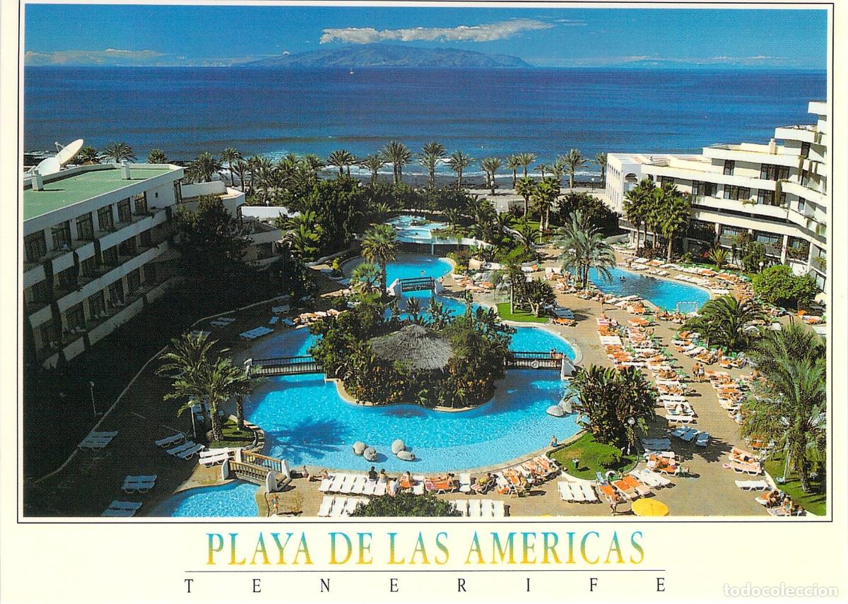 Postales: Postal de los jardines y piscina del Hotel Conquistador en Playa de las Americas