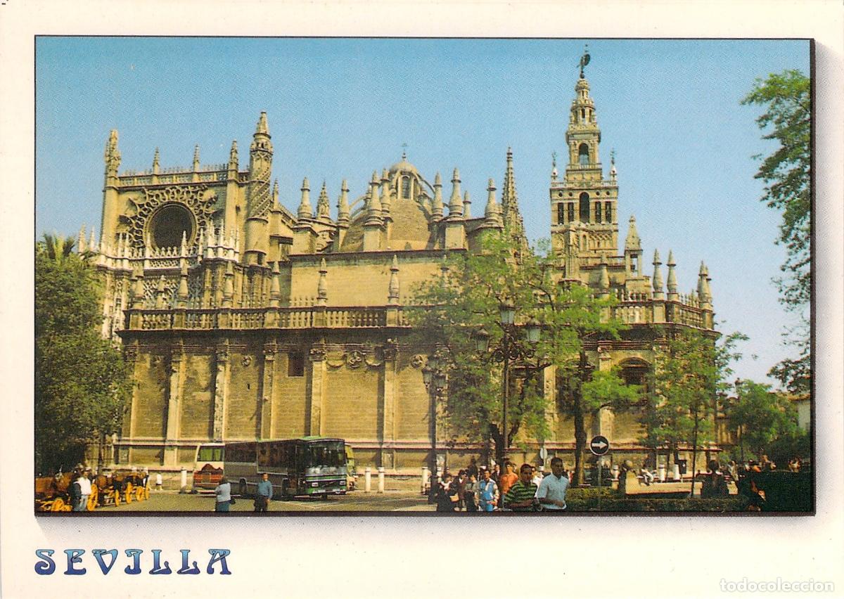 Postales: Postal de Sevilla: Vista general de la Catedral y la Giralda