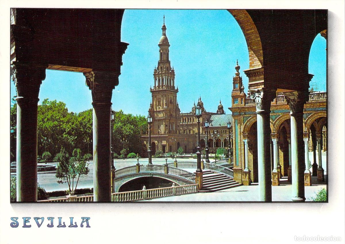 Postales: Postal de la Plaza de Espa&ntilde;a en el Parque de Mar&iacute;a Luisa, Sevilla