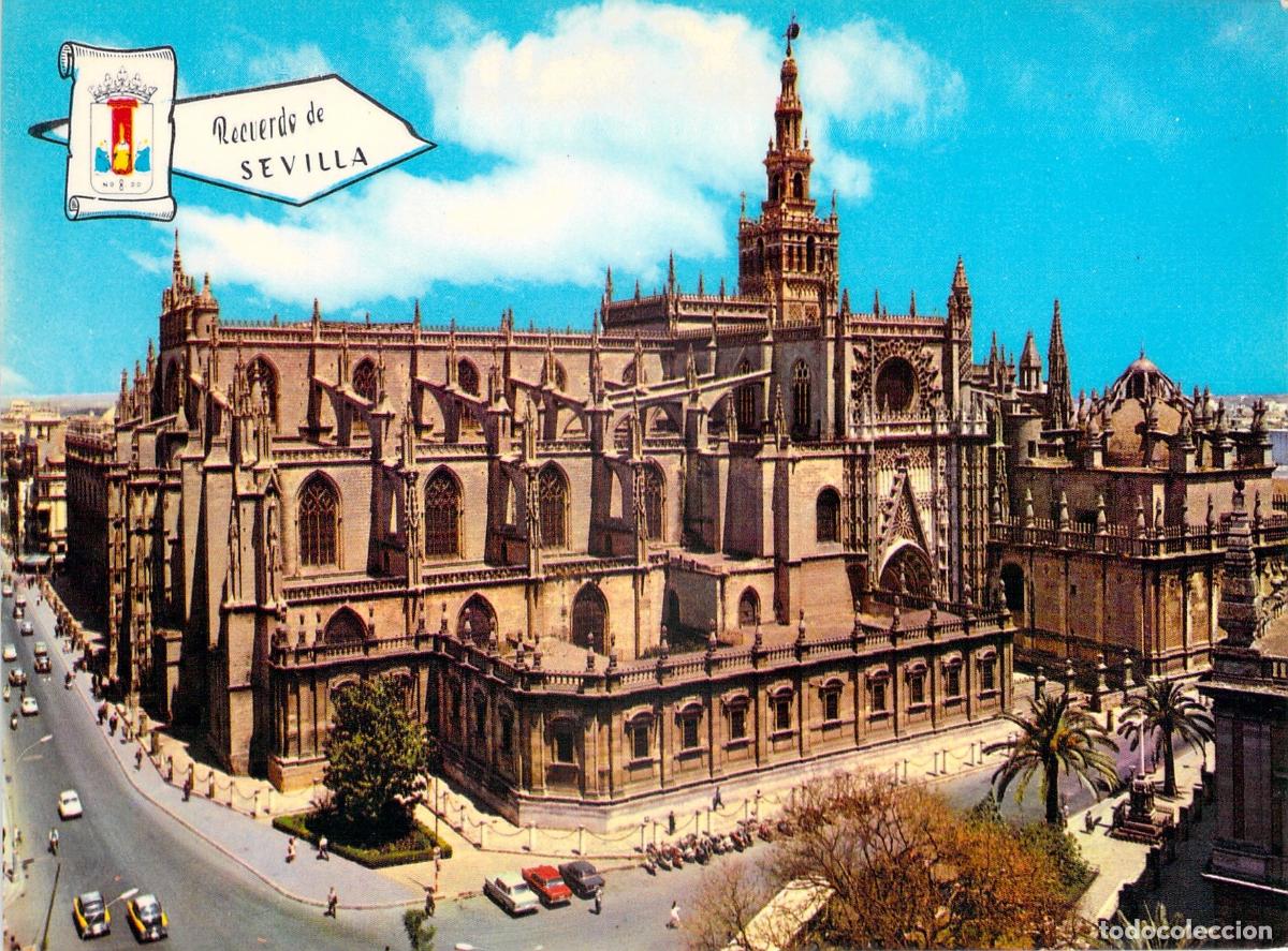Postales: Postal de la Catedral de Sevilla, ic&oacute;nico monumento andaluz