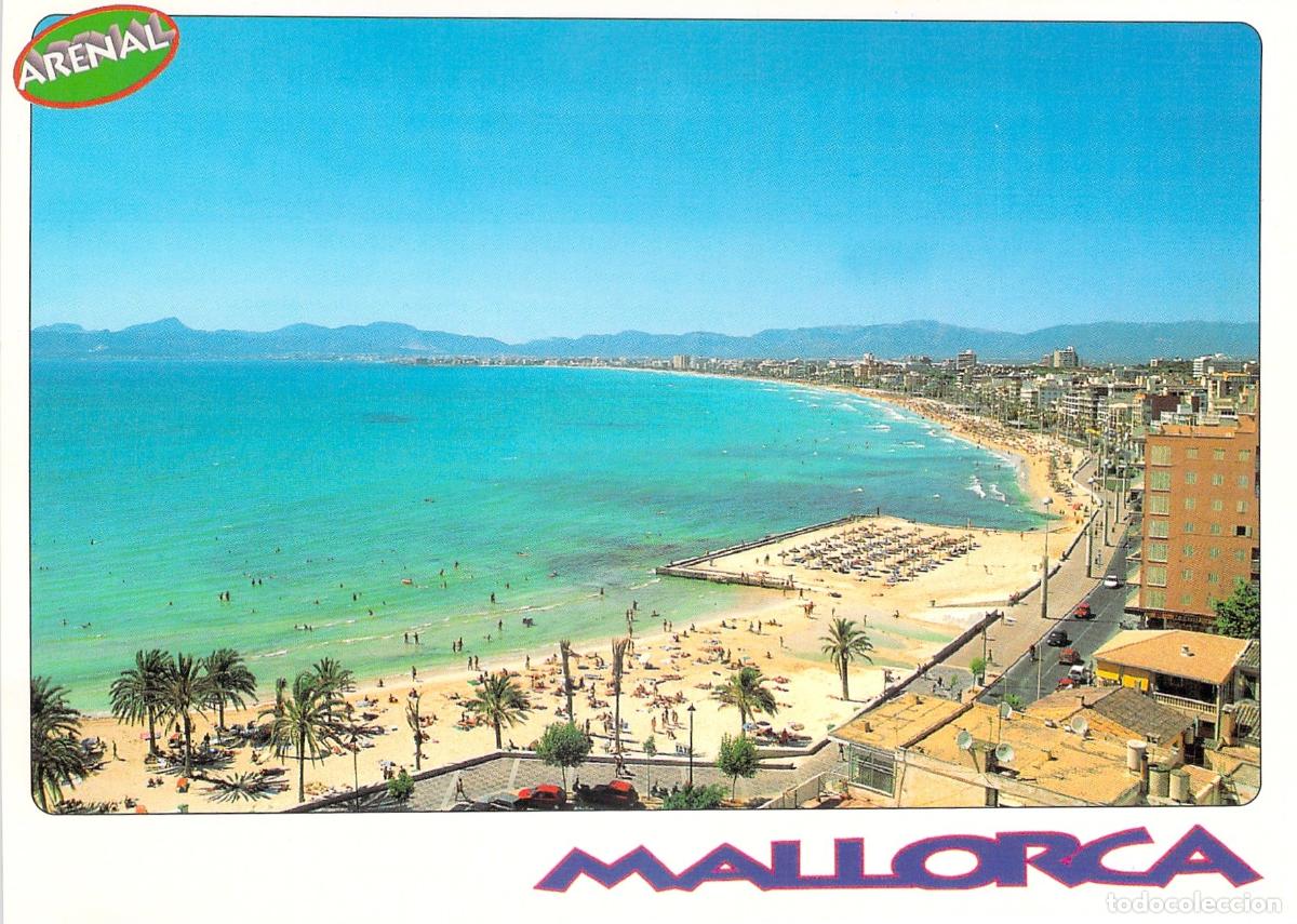 Postales: Postal de la playa de El Arenal, Mallorca