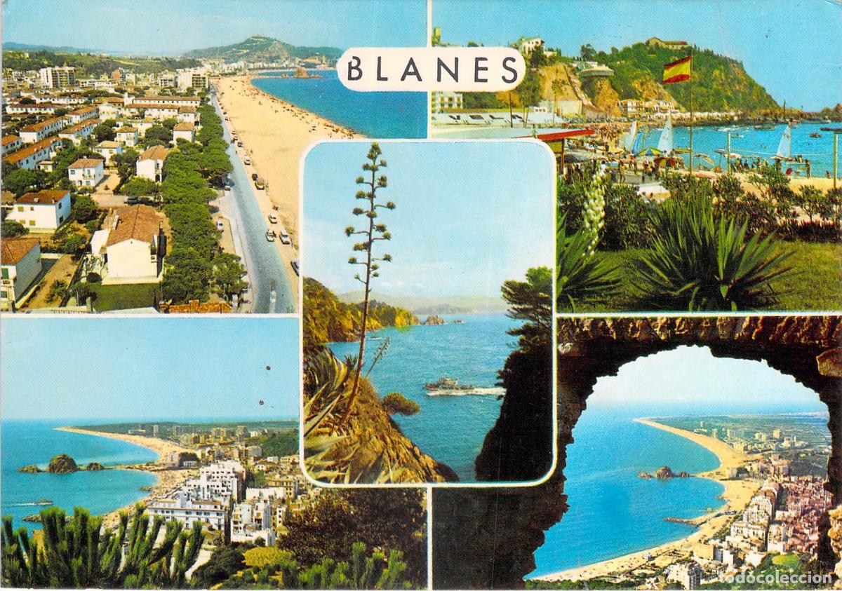 Postales: Postal de Blanes, Costa Brava, vistas panor&aacute;micas de la playa