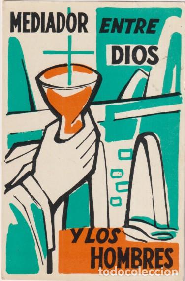 Postales: Mediador entre Dios y los Hombres. Franqueado y fechado en 1961. Destino: Reverendo Padre J. B. Mona