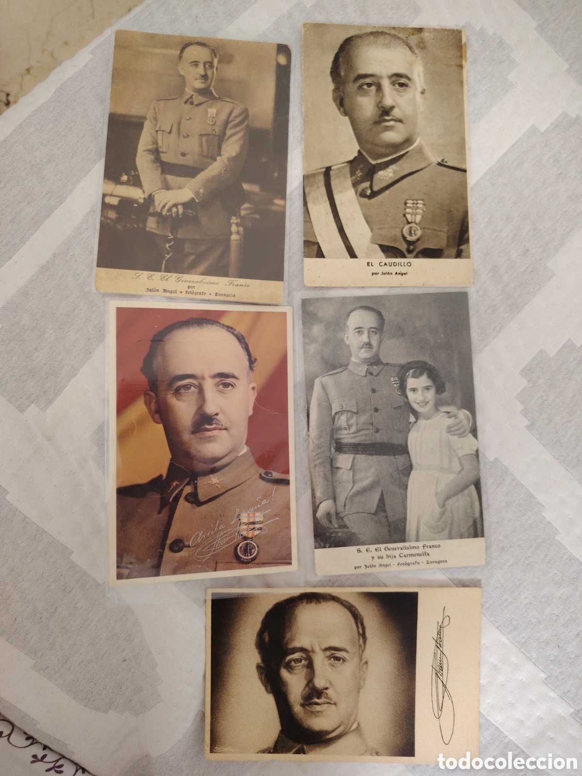Postales: 5 postales de Franco. Todas sin circular - Foto 1