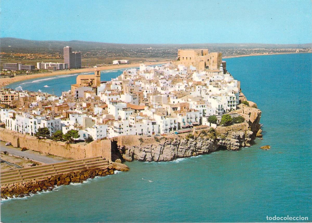 Postales: Postal de Pe&ntilde;&iacute;scola Costa del Azahar Vista a&eacute;rea del Castillo