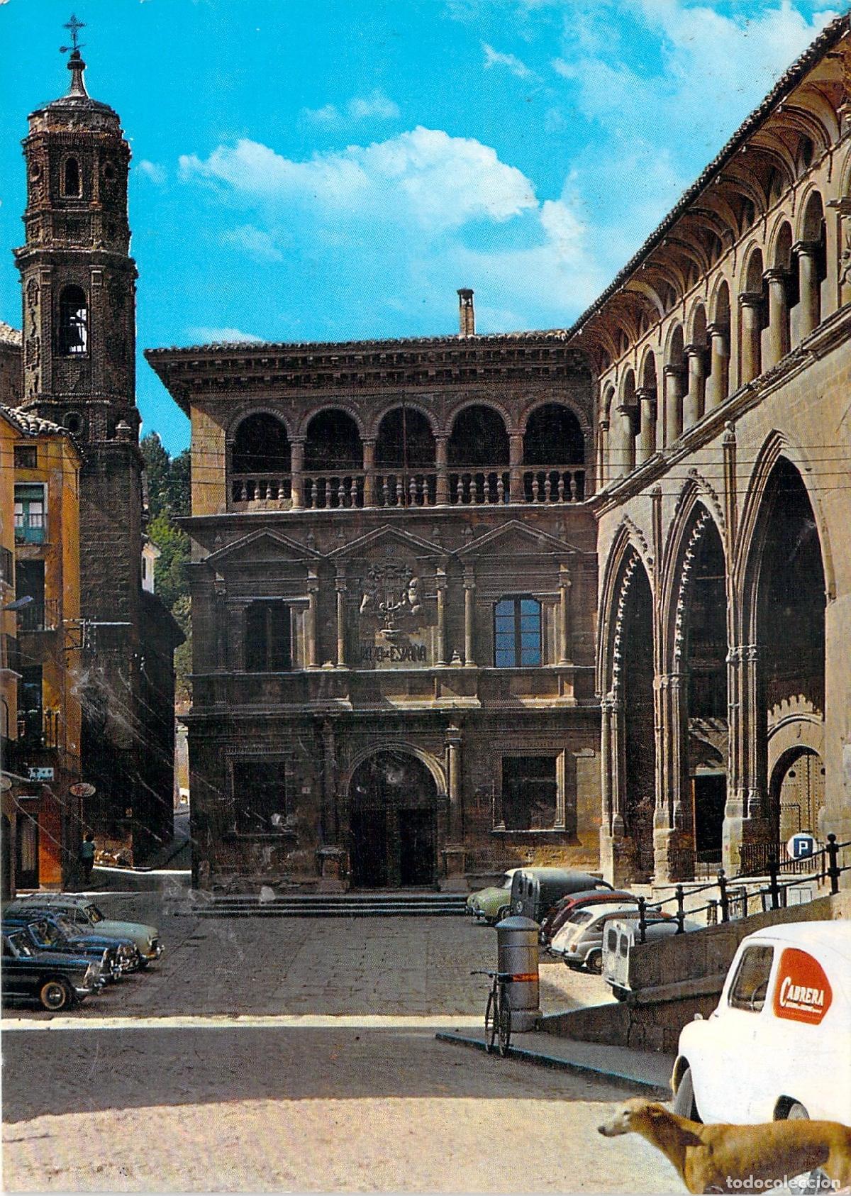 Postales: Postal de Alca&ntilde;iz: Palacio Municipal y Lonja, Teruel