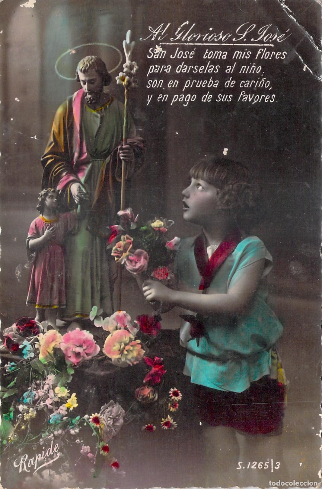 Postales: Postal con imagen del Glorioso San Jos&eacute; y oraci&oacute;n