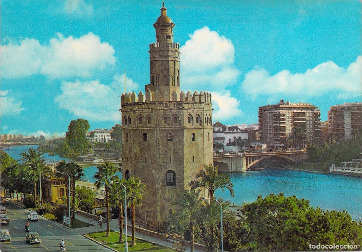 Postales: Postal de Sevilla, Torre del Oro y r&iacute;o Guadalquivir