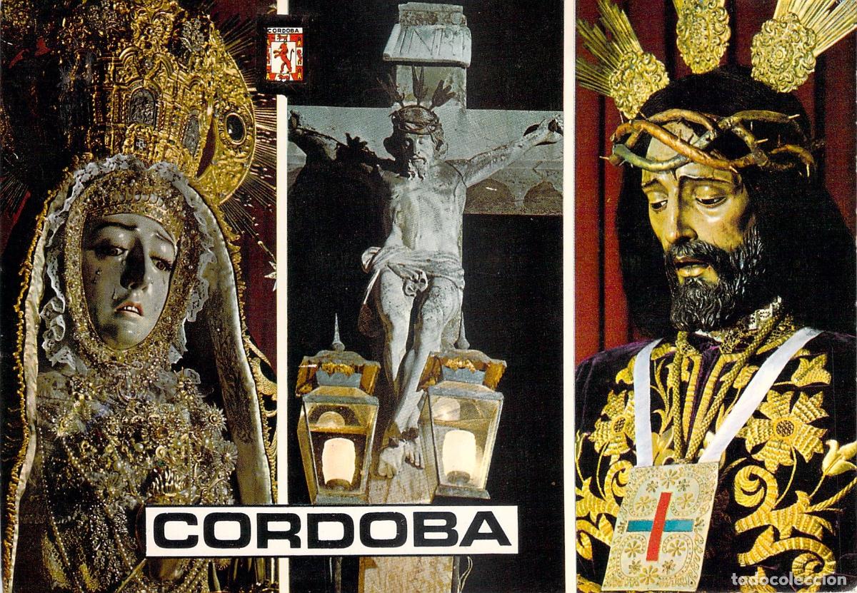 Postales: Postal de Cordoba con imagenes de Nuestra Se&ntilde;ora de los Dolores y Jesus Rescatado