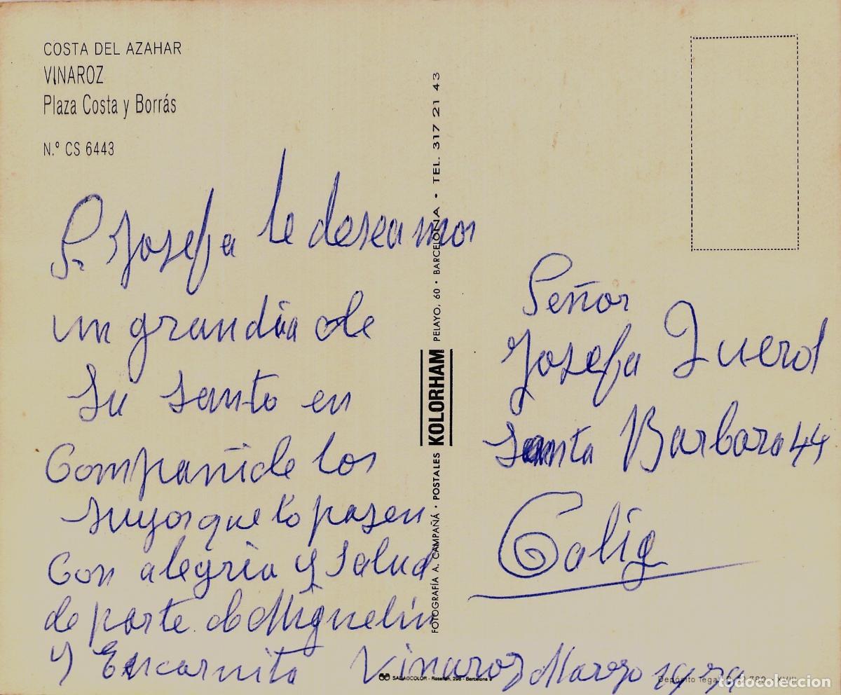 Postales: Postal de Vinar&ograve;s Plaza Costa y Borr&aacute;s - Foto 2