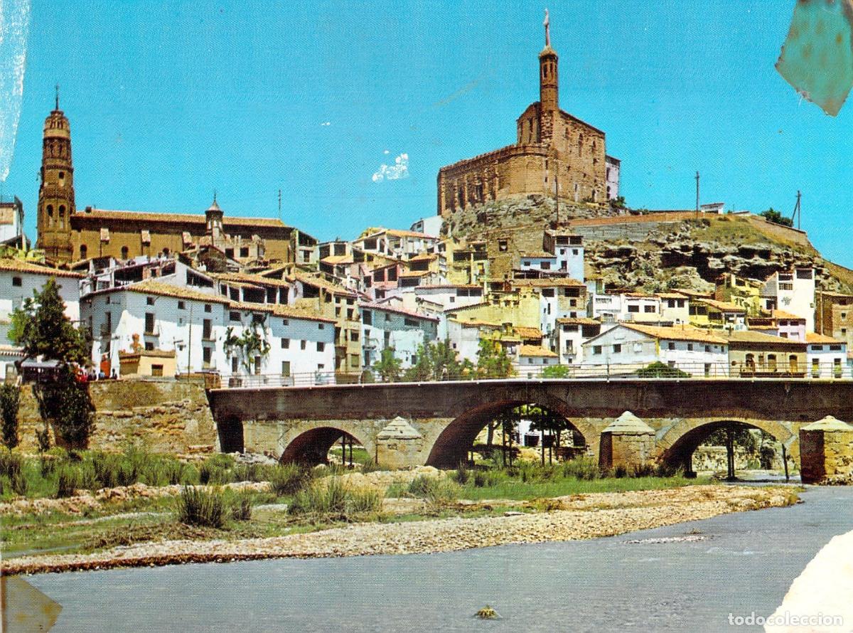 Postales: Postal de Albalate del Arzobispo con vista del r&iacute;o Mart&iacute;n