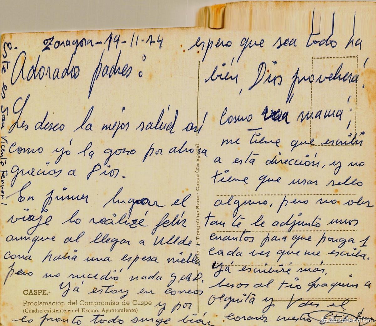 Postales: Postal del Compromiso de Caspe en Arag&oacute;n - Foto 2