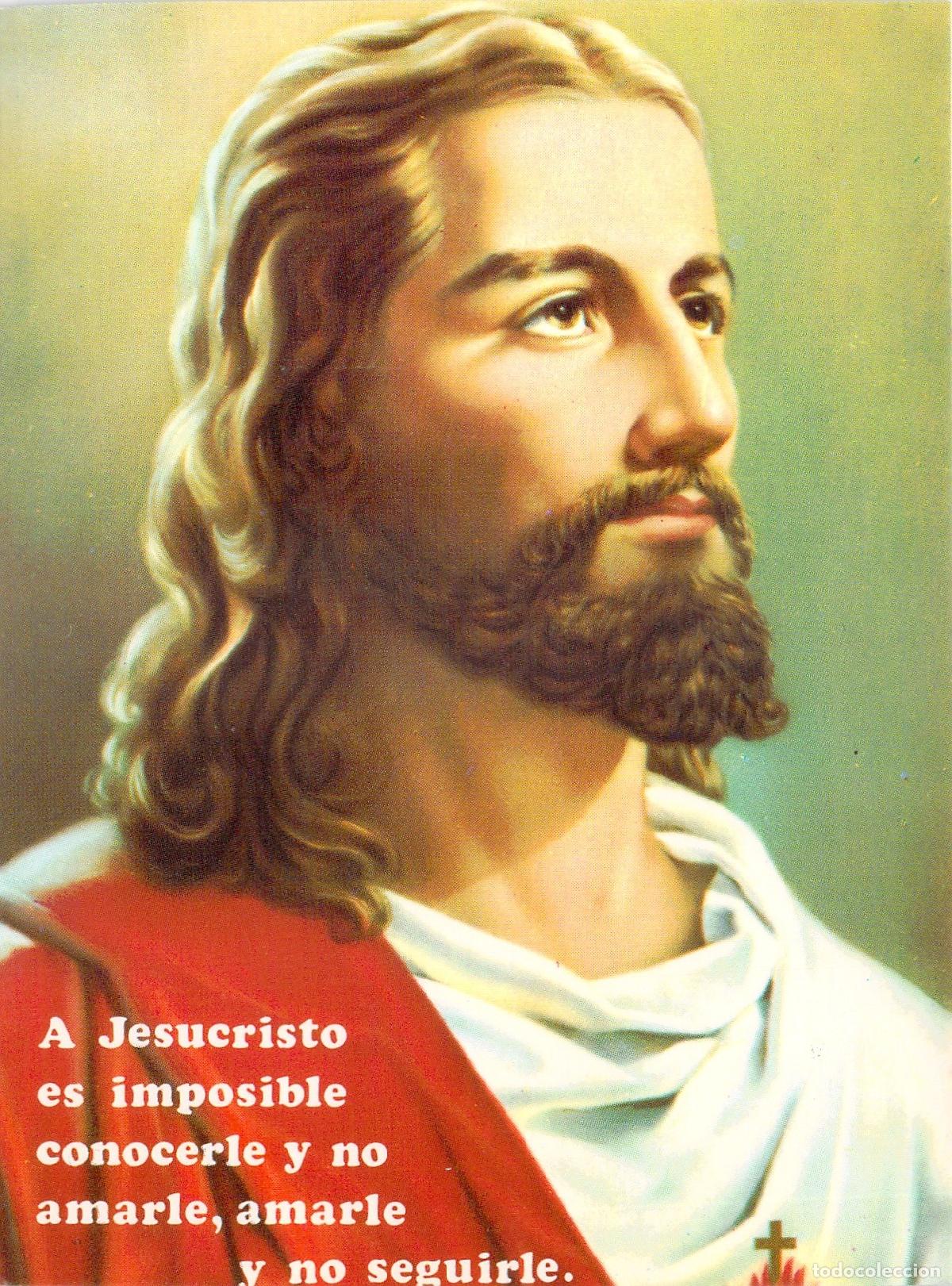 Postales: Postal con imagen de Jesucristo y frase religiosa