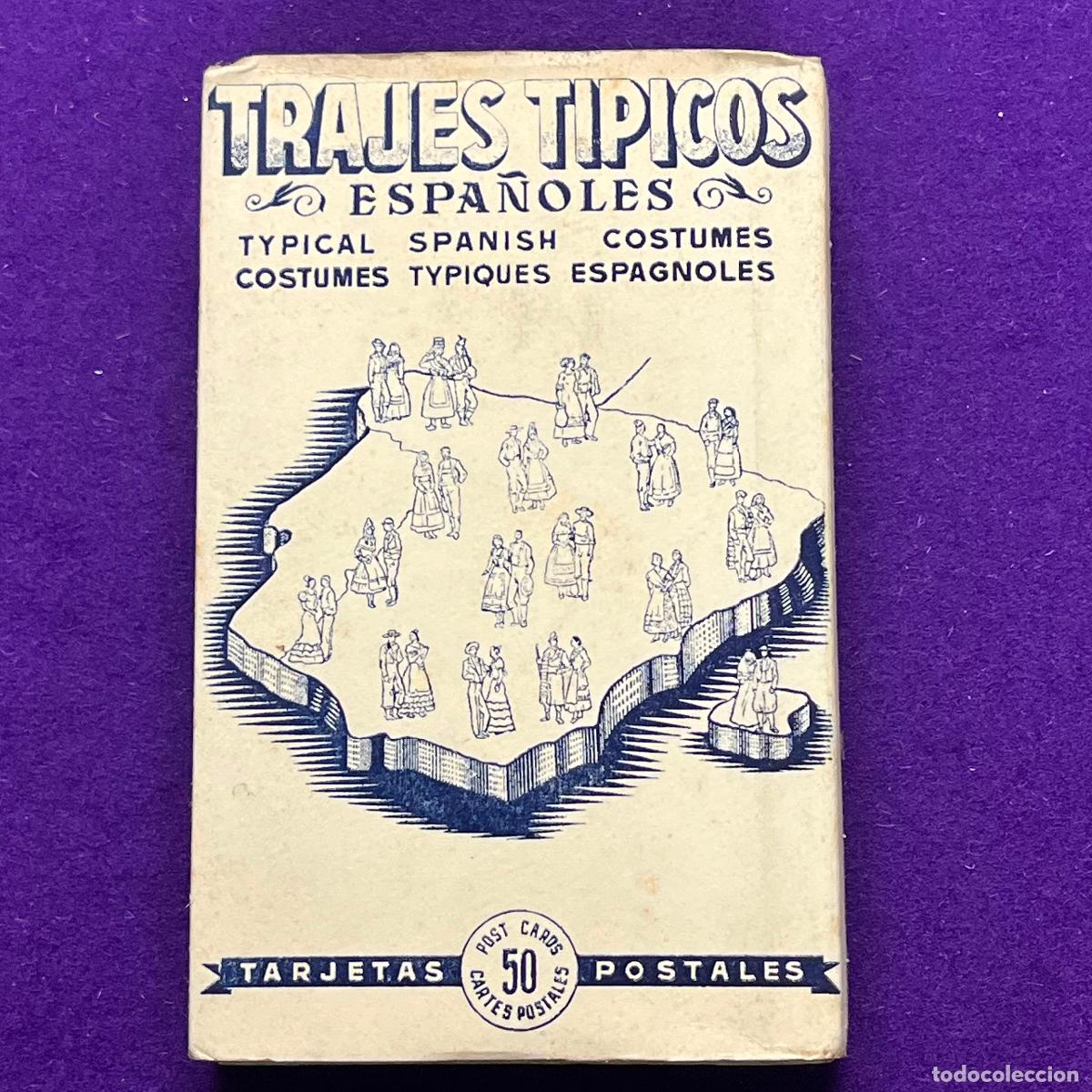 Postales: TRAJES TIPICOS ESPA&Ntilde;OLES. BLOC CON 50 POSTALES DE CADA PROVINCIA. COMPLETO. ORIGINAL.