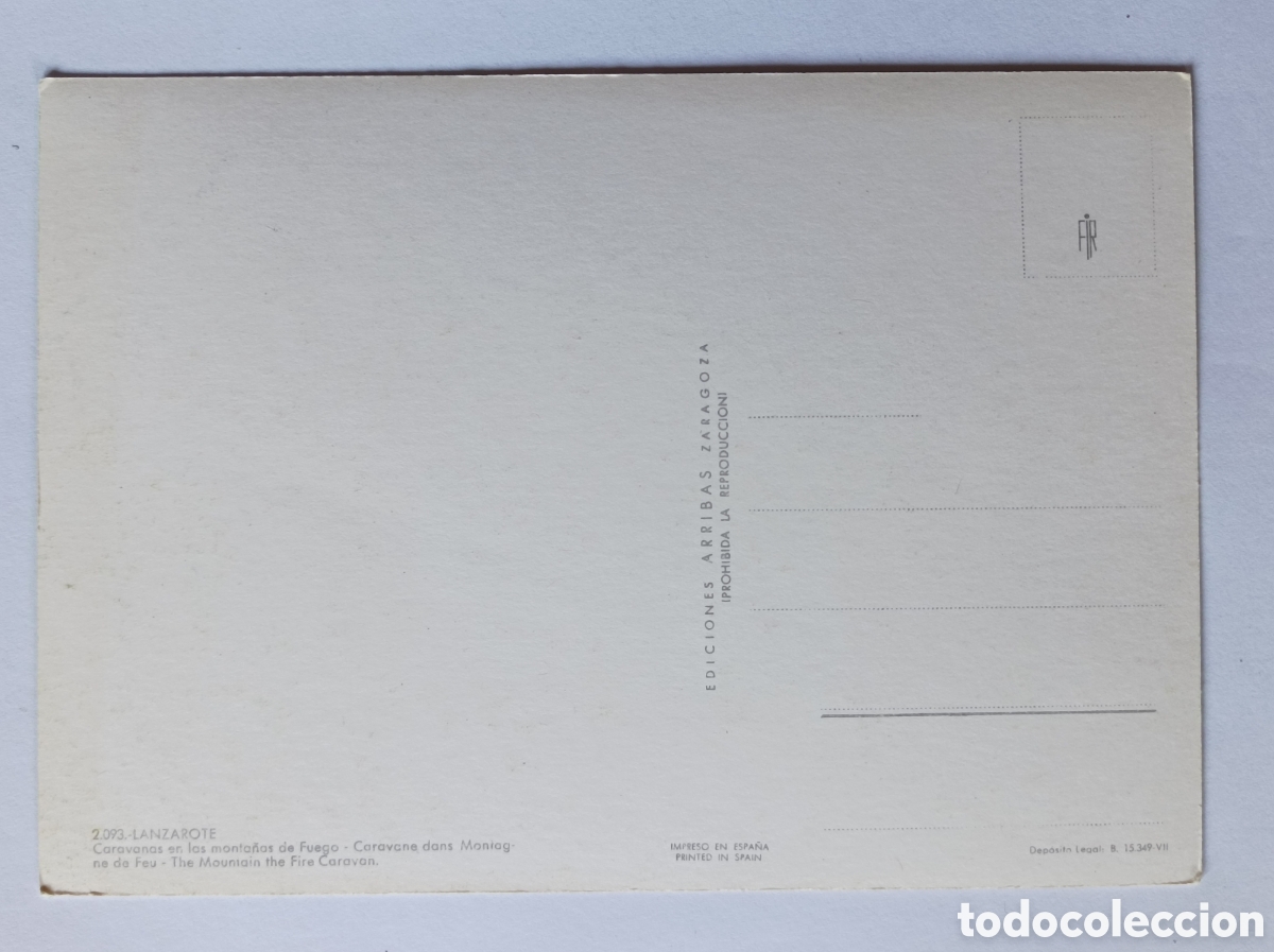 Postales: POSTAL LANZAROTE. EDICIONES ARRIBAS 2093. SIN CIRCULAR. - Foto 2
