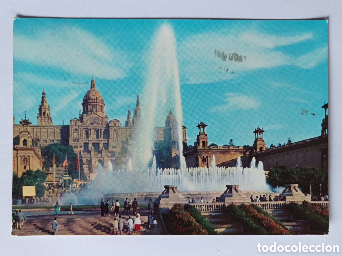 Postales: POSTAL BARCELONA. PARQUE DE MONTJUIC. EDICIONES RO FOTO 104. CIRCULADA 1964.