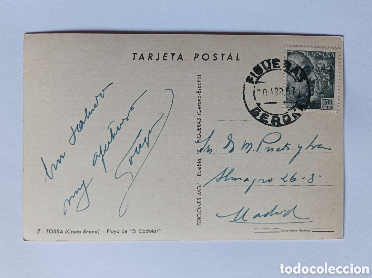 Postales: POSTAL TOSSA. EL CODOLAR. EDICIONES MELI 7. CIRCULADA. - Foto 2
