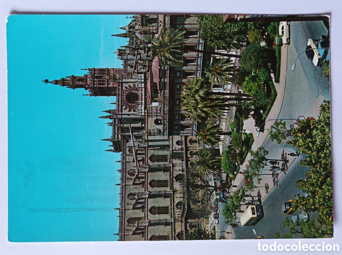 Postales: POSTAL SEVILLA. ARCHIVO DE INDIAS Y LA CATEDRAL. GARABELLA 47. CIRCULADA 1965.