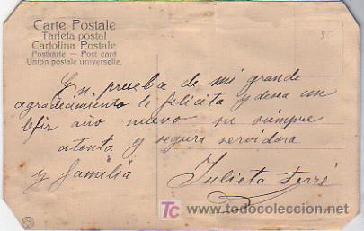 Postales: POSTAL CON CALENDARIO 1908. EN RELIEVE. - Foto 2