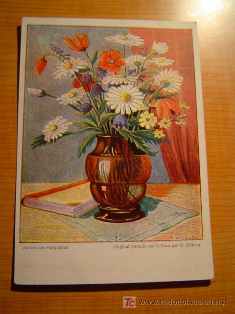 Postales: POSTAL JARRON CON MARGARITAS ESCRITA - Foto 1
