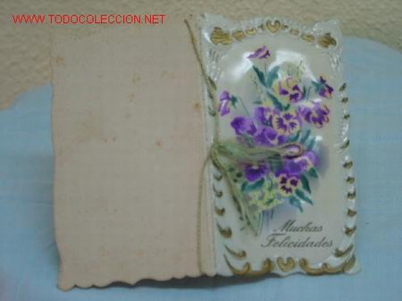 Cartoline: TARJETA FELICITACI&Oacute;N TROQUELADA CON MOTIVO FLORAL A&Ntilde;OS 50 12,5X7,1 CM.