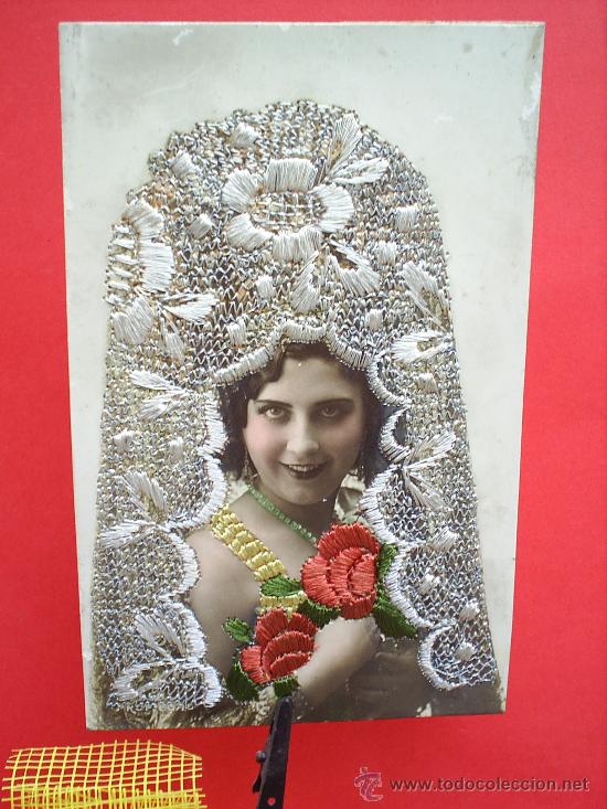 Postales: POSTAL BORDADA--MANTILLA - Foto 1