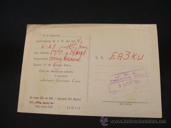 Postales: RADIOAFICIONADO - SEVILLA - - Foto 2