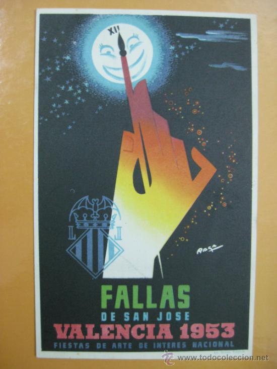 Postales: VALENCIA - FALLAS - A&Ntilde;O 1953 - Foto 1