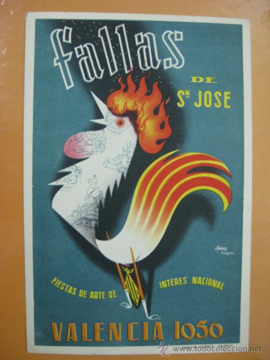 Postales: VALENCIA - FALLAS - A&Ntilde;O 1956 - Foto 1