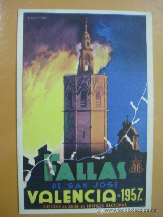 Postales: VALENCIA - FALLAS - A&Ntilde;O 1957 - Foto 1