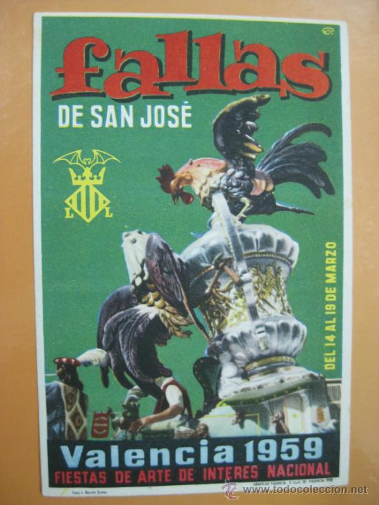 Postales: VALENCIA - FALLAS - A&Ntilde;O 1959 - Foto 1