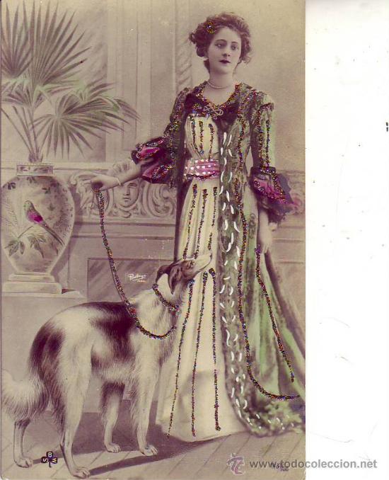 Postales: dama con perro - Foto 1