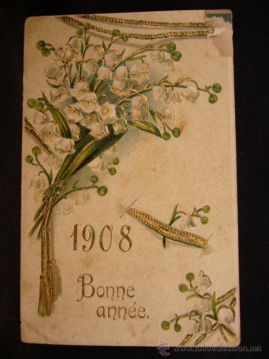 Postales: Postal en relieve. Flores. A&ntilde;o 1908. - Foto 1