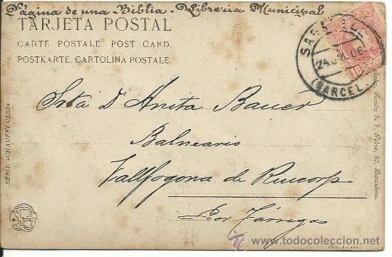 Postales: SERIE CHAUFFEUSES.-EDITOR SABATE .-CIRCULADA 1906 - Foto 2