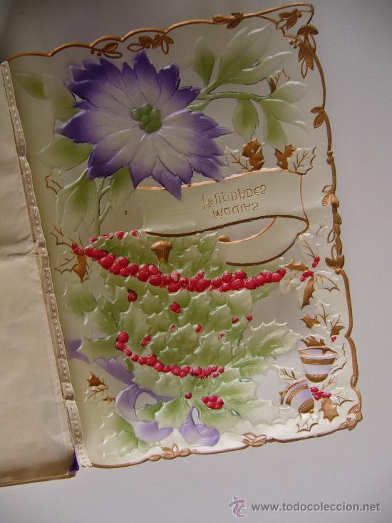 Postales: Postal de Felicitaci&oacute;n de Celuloide en forma de Libro. - Foto 3